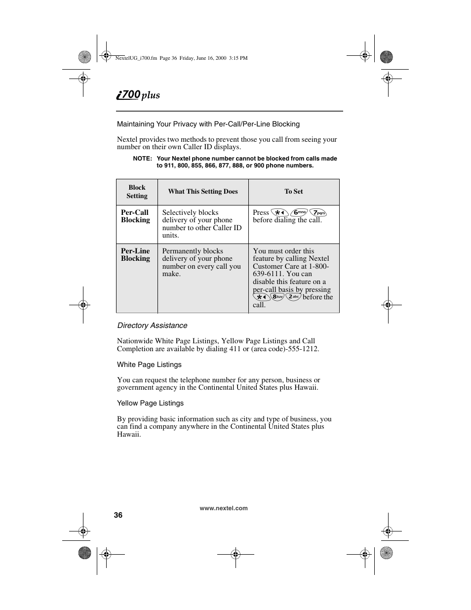 Nextel comm I700PLUS NTN9368-A User Manual | Page 44 / 140