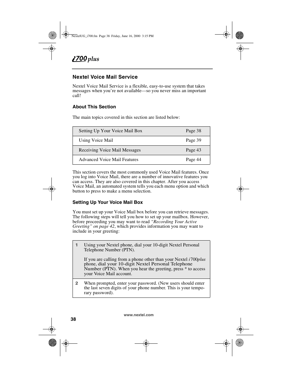 Nextel comm I700PLUS NTN9368-A User Manual | Page 46 / 140