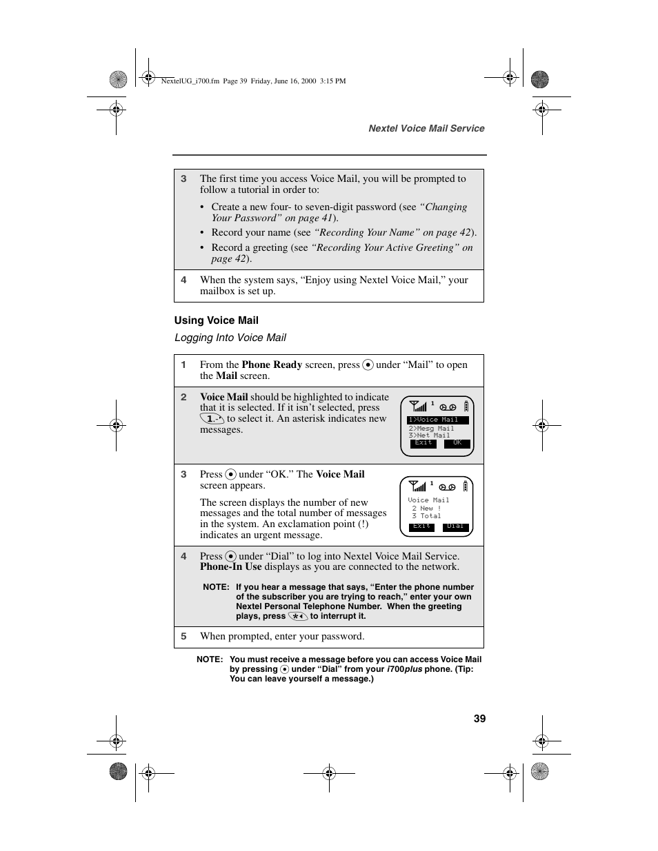Nextel comm I700PLUS NTN9368-A User Manual | Page 47 / 140