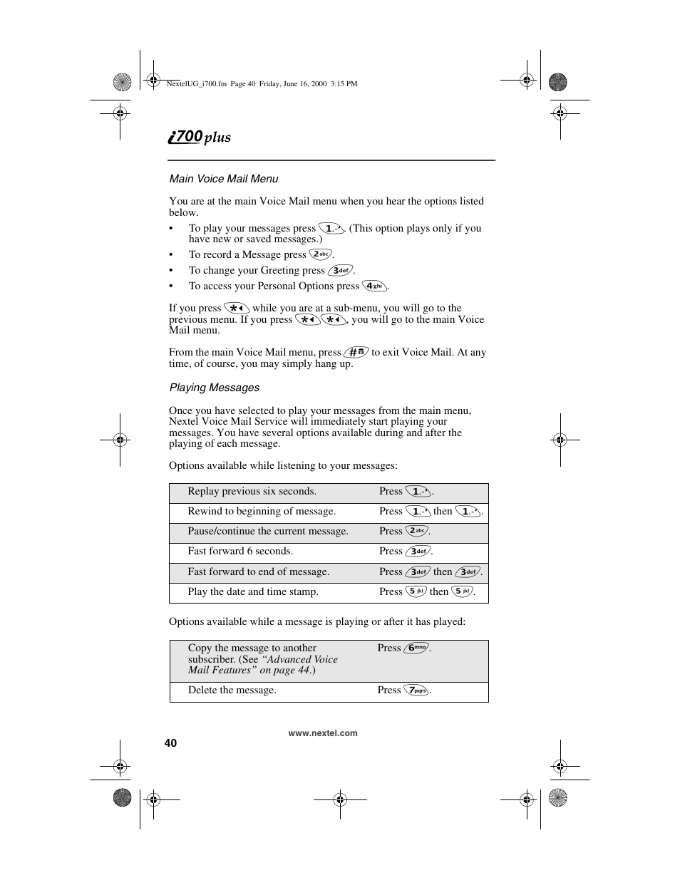 Nextel comm I700PLUS NTN9368-A User Manual | Page 48 / 140