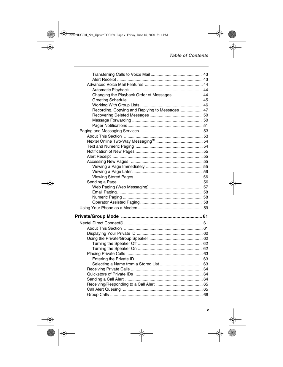 Nextel comm I700PLUS NTN9368-A User Manual | Page 5 / 140