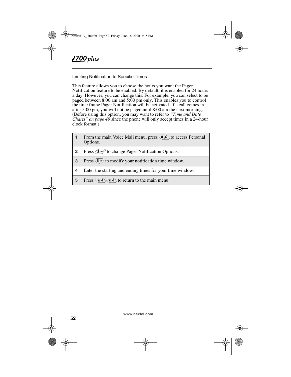 Nextel comm I700PLUS NTN9368-A User Manual | Page 60 / 140