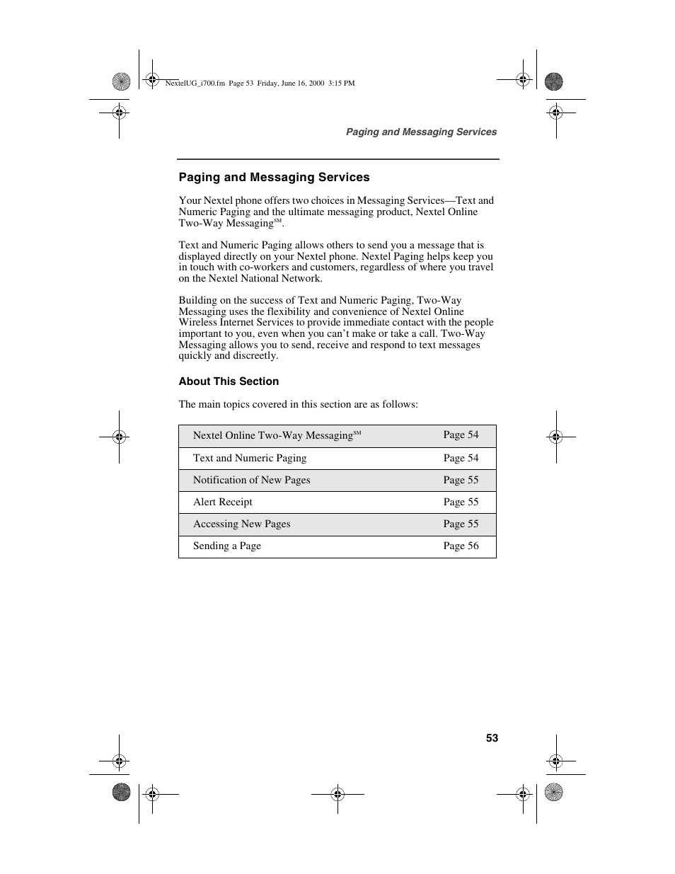 Nextel comm I700PLUS NTN9368-A User Manual | Page 61 / 140