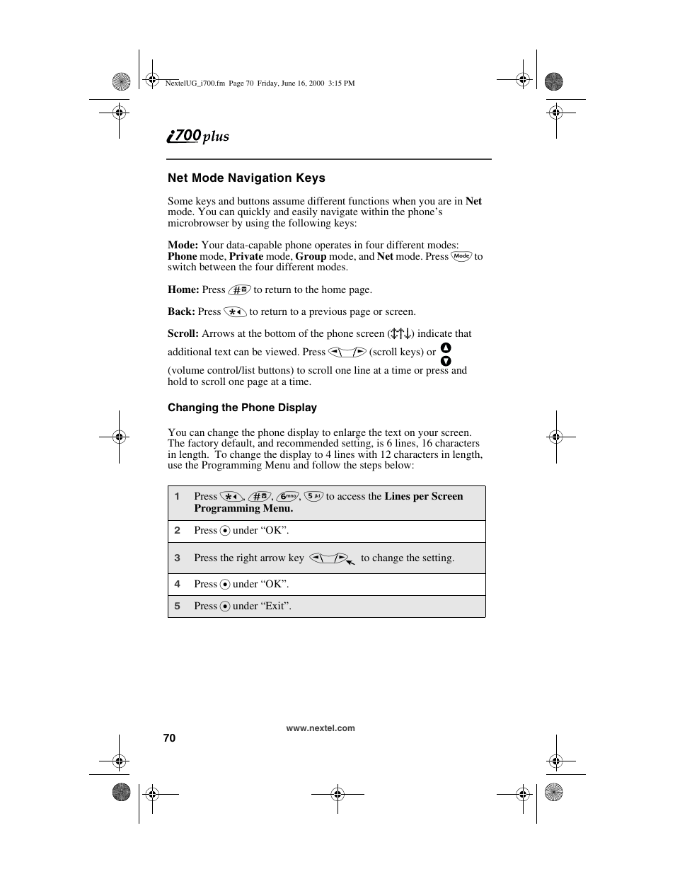 Nextel comm I700PLUS NTN9368-A User Manual | Page 78 / 140