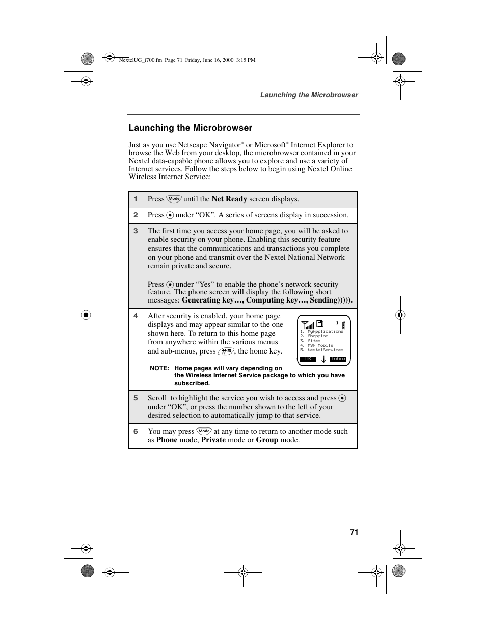 Nextel comm I700PLUS NTN9368-A User Manual | Page 79 / 140