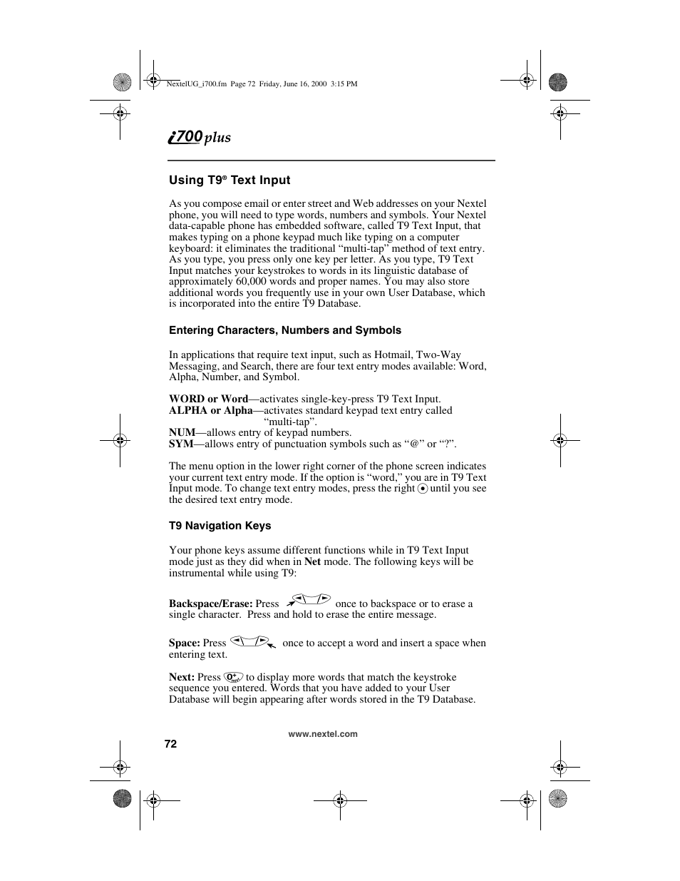 Nextel comm I700PLUS NTN9368-A User Manual | Page 80 / 140