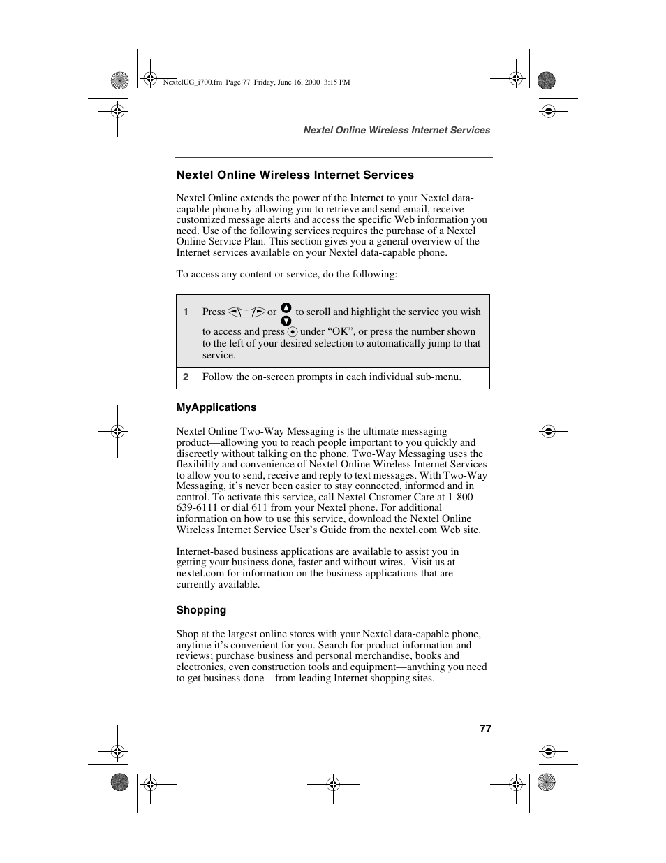Nextel comm I700PLUS NTN9368-A User Manual | Page 85 / 140