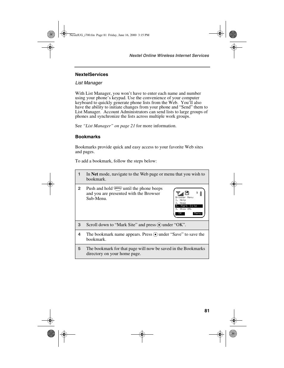 Nextel comm I700PLUS NTN9368-A User Manual | Page 89 / 140