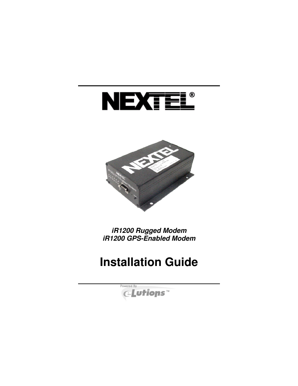 Nextel comm IR1200 User Manual | 70 pages