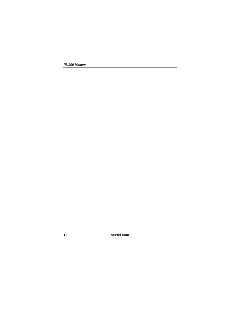 Nextel comm IR1200 User Manual | Page 20 / 70