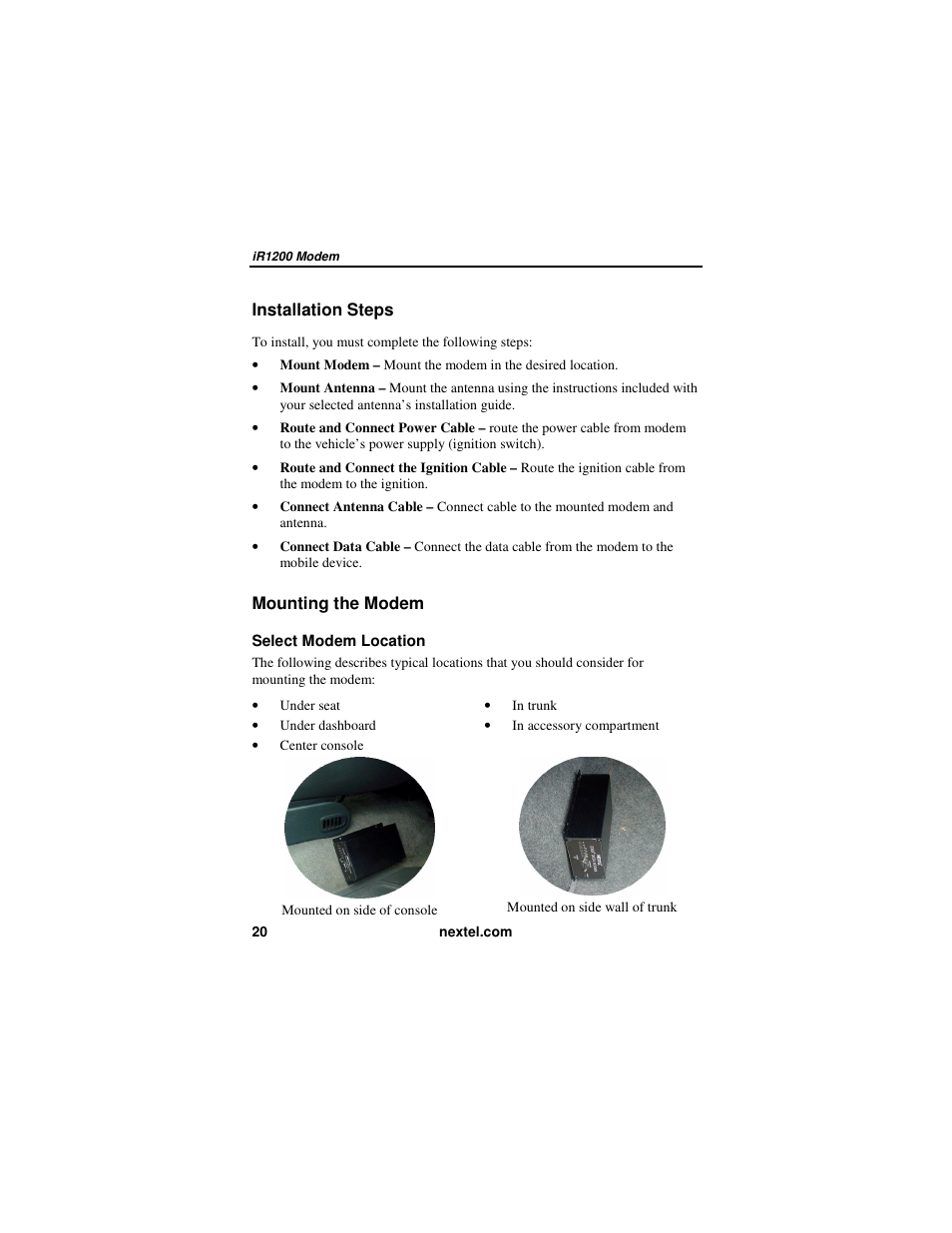 Nextel comm IR1200 User Manual | Page 28 / 70