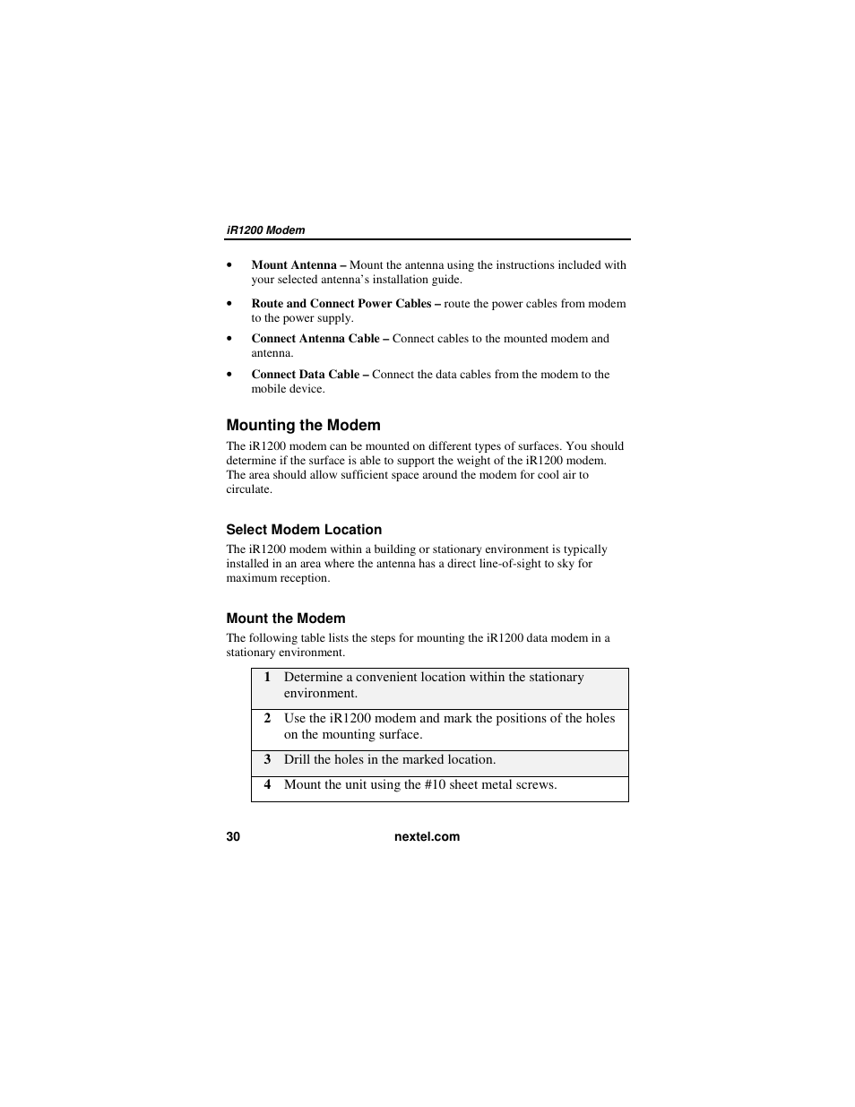 Nextel comm IR1200 User Manual | Page 38 / 70