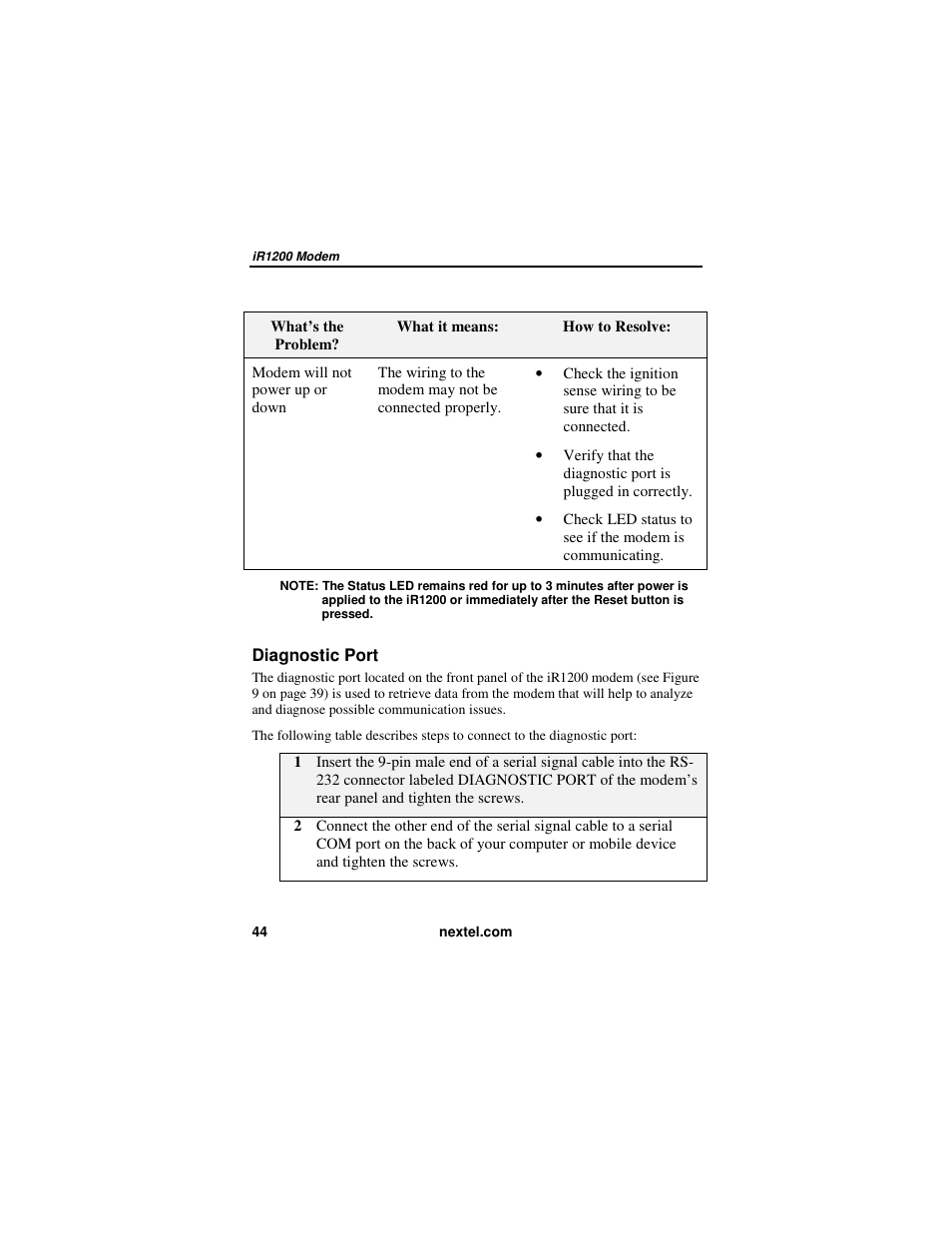 Nextel comm IR1200 User Manual | Page 52 / 70