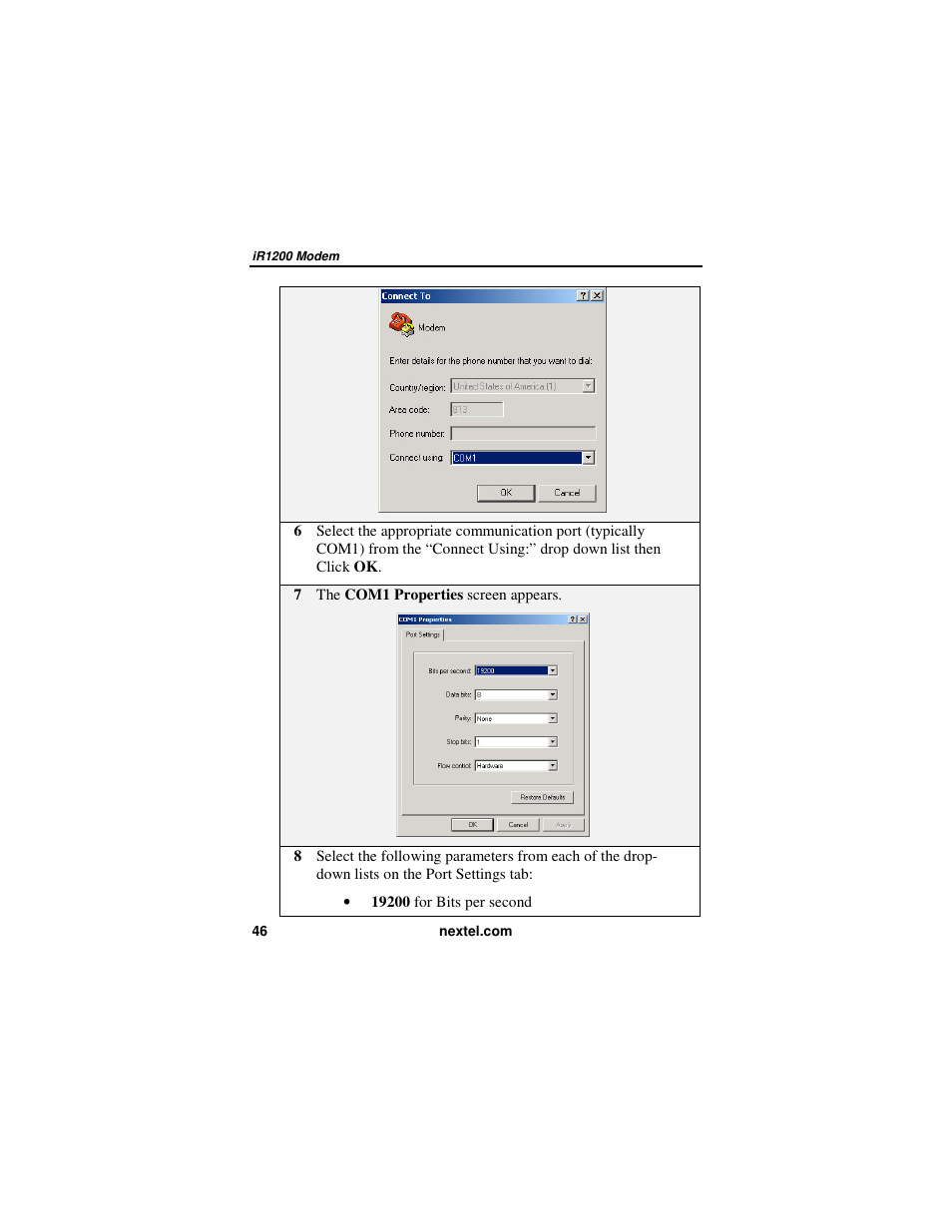 Nextel comm IR1200 User Manual | Page 54 / 70