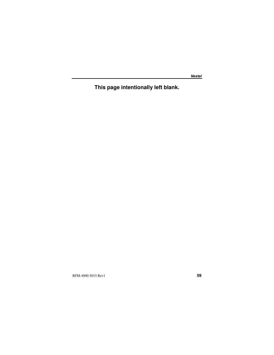 This page intentionally left blank | Nextel comm IR1200 User Manual | Page 67 / 70