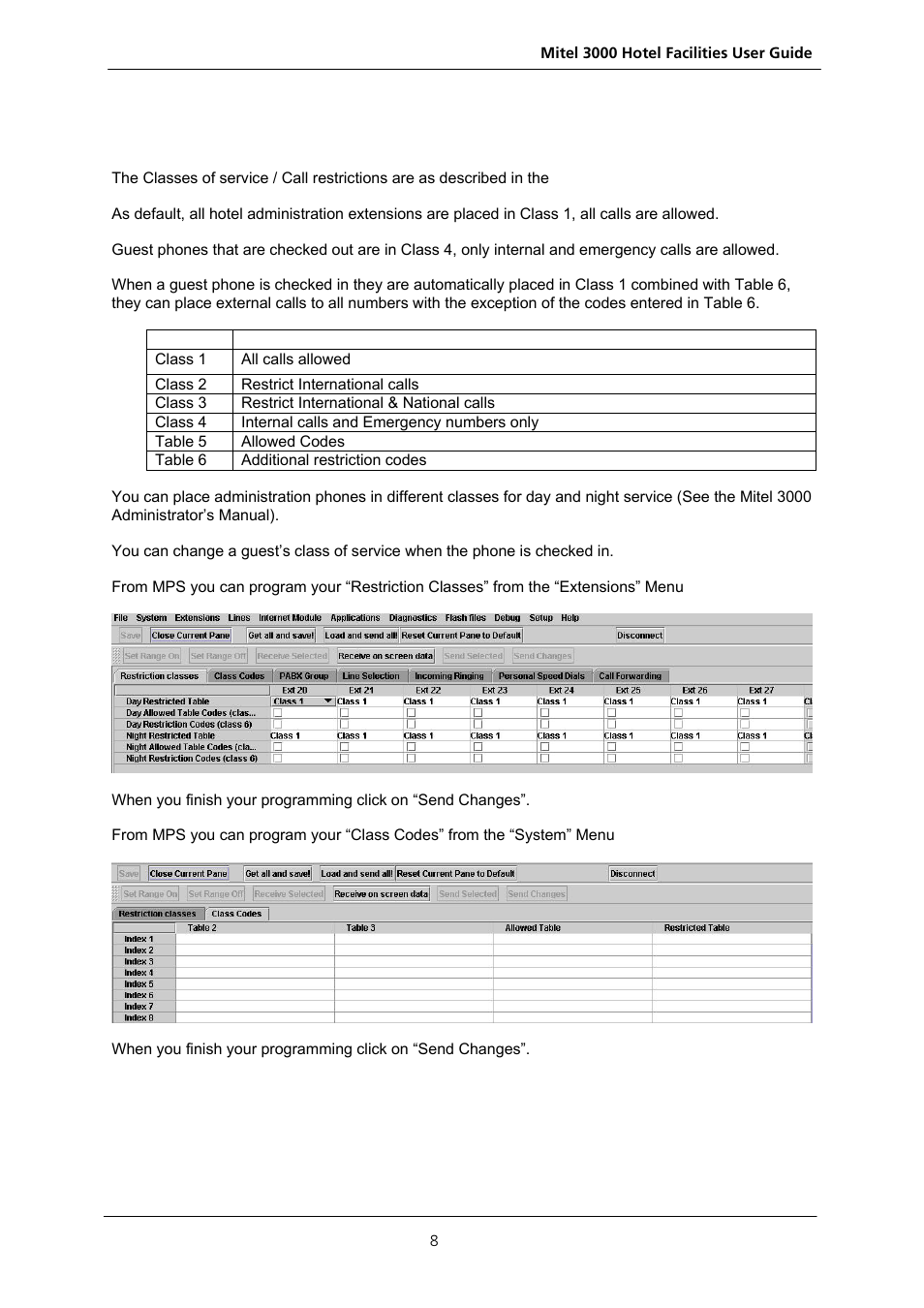 Selecting the class of service for extensions, Electing the, Lass of | Ervice for extensions | Nextel comm 3000 User Manual | Page 10 / 24