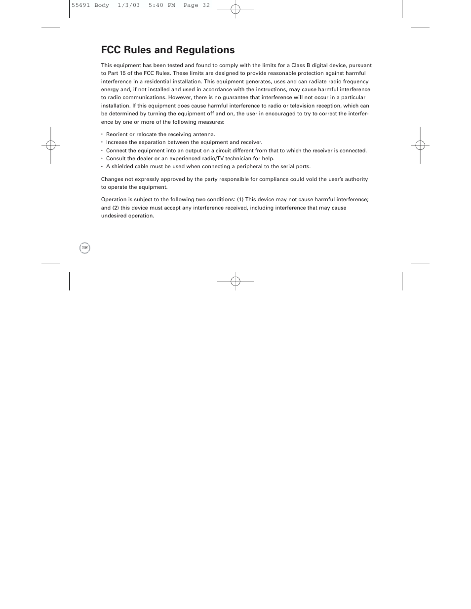Fcc rules and regulations | Neuros Audio MP3 DiGITAL AUDIO COMPUTER User Manual | Page 34 / 39