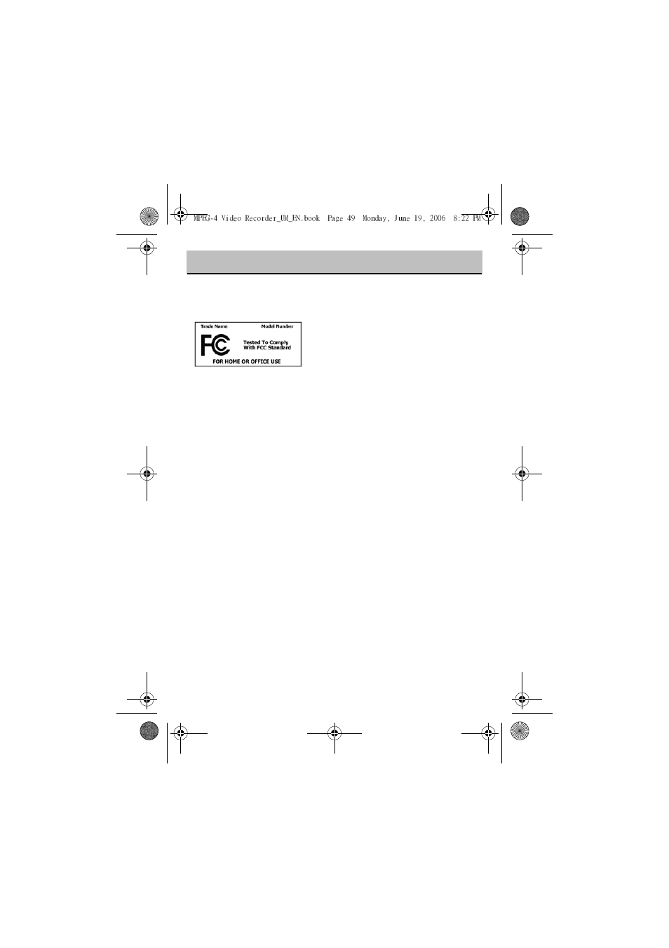 Appendix, Fcc certification | Neuros Audio MPEG-4 User Manual | Page 53 / 58