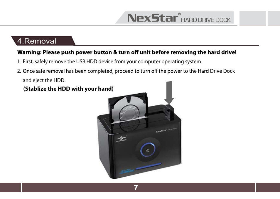 Removal | Nexstar NST-D300S3-BK User Manual | Page 8 / 13