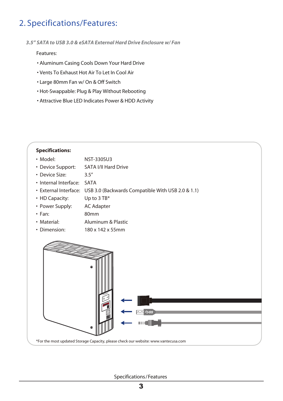 Specifications/features | Nexstar HX User Manual | Page 5 / 15