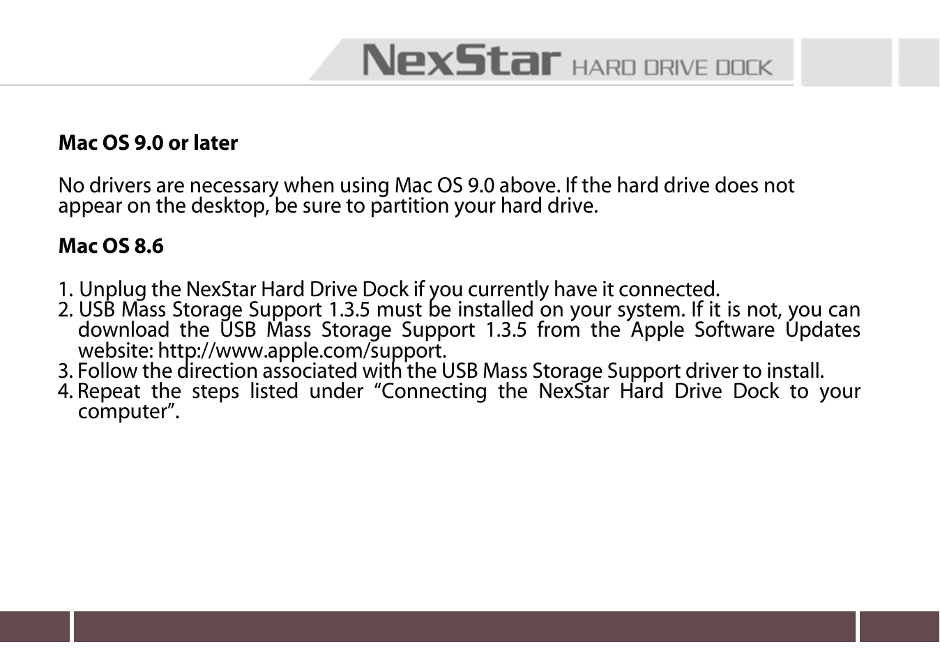 Mac os 9.0 or later mac os 8.6 | Nexstar VANTEC NST-D100SU User Manual | Page 11 / 12