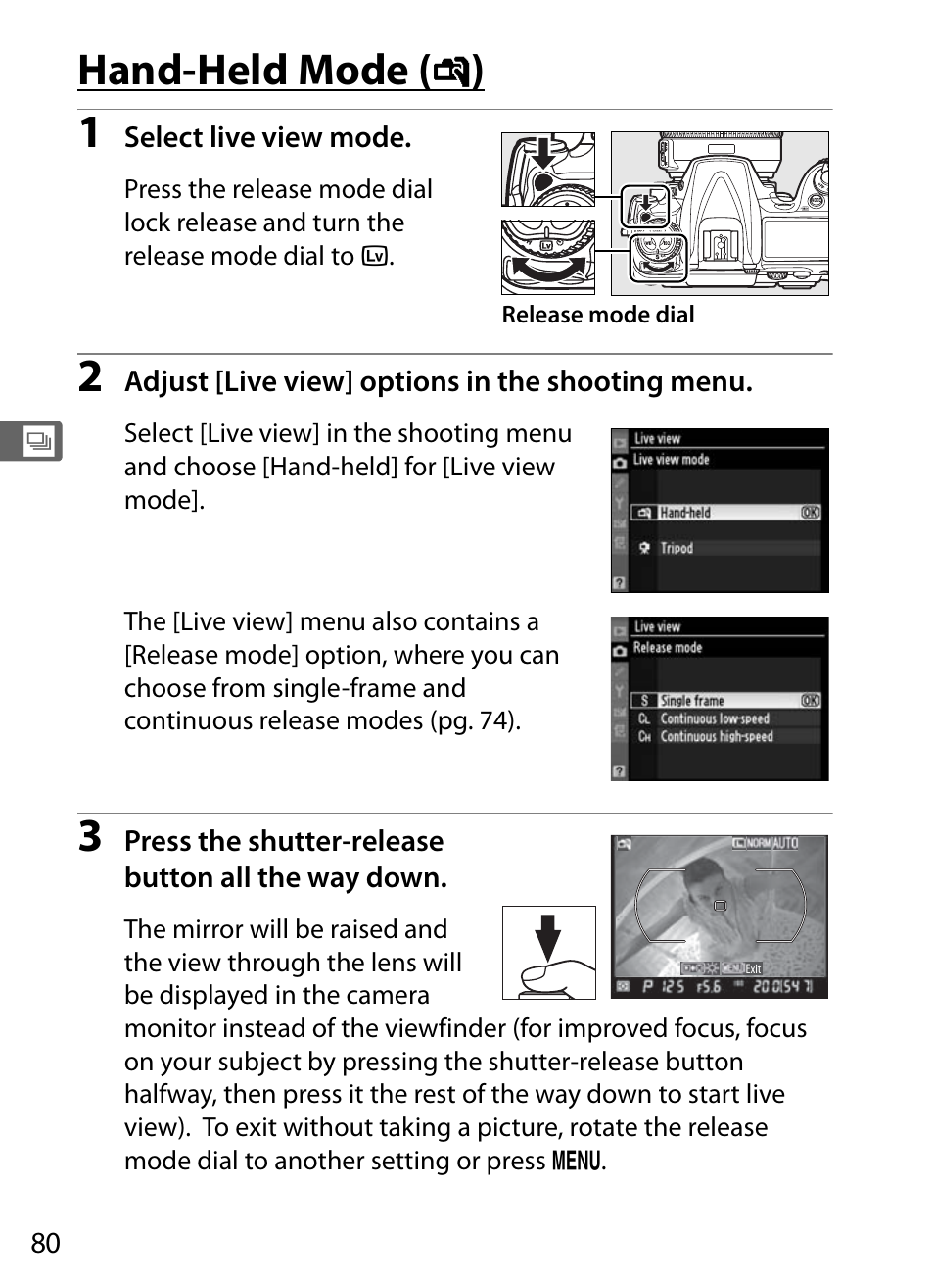 Hand-held mode ( g ) | Nikon D300 User Manual | Page 106 / 452