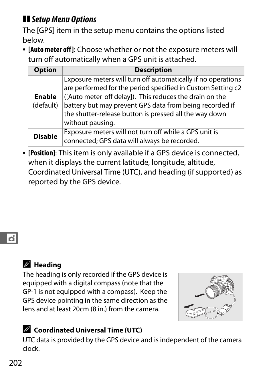 Setup menu options | Nikon D300 User Manual | Page 228 / 452