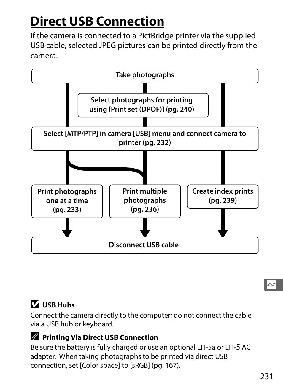 Direct usb connection | Nikon D300 User Manual | Page 257 / 452