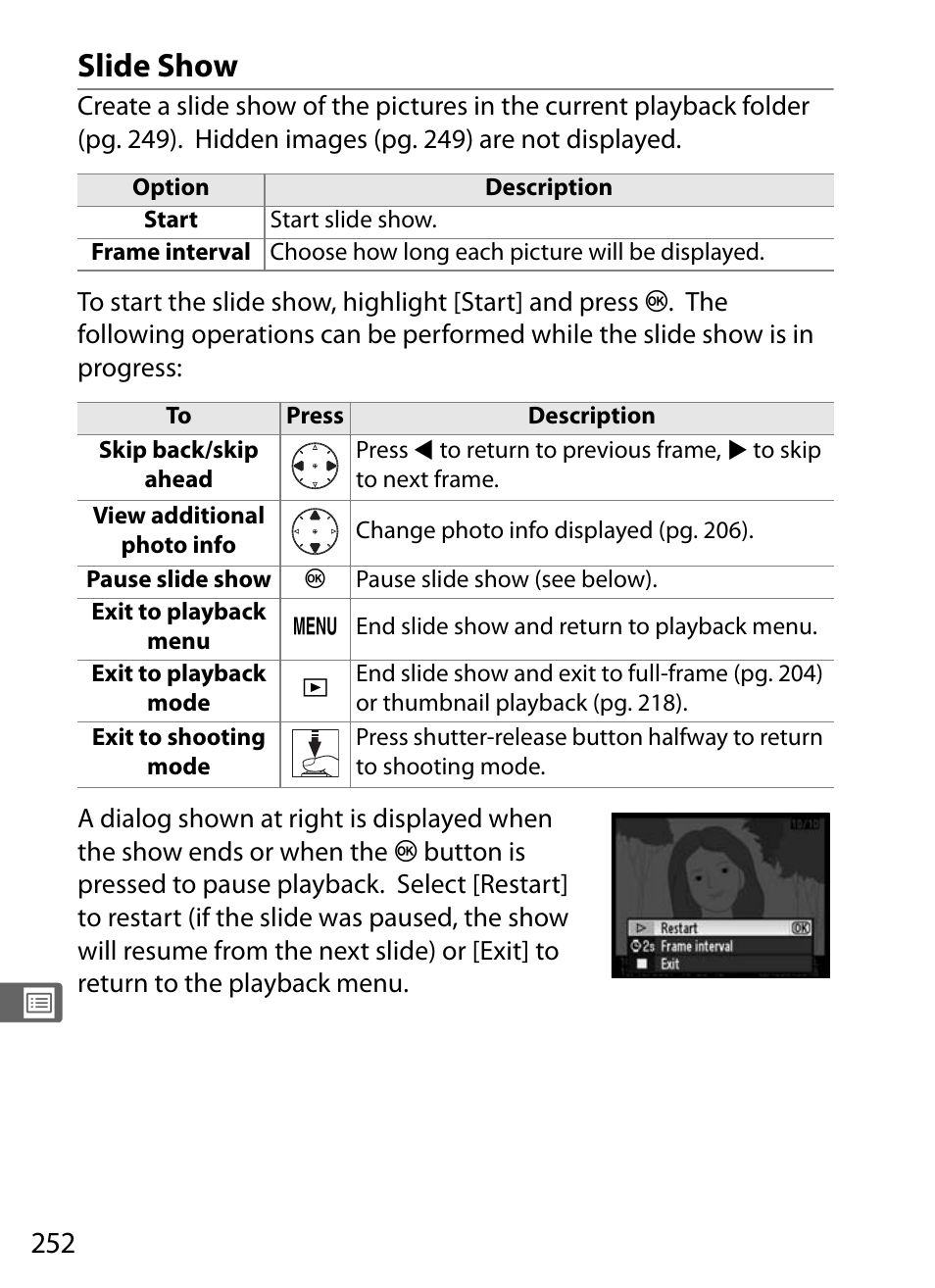 Slide show | Nikon D300 User Manual | Page 278 / 452