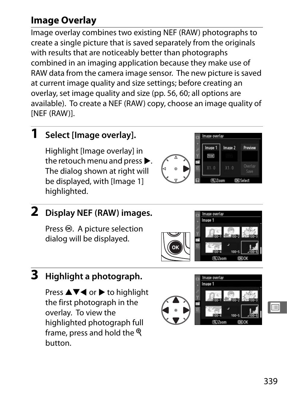 Image overlay | Nikon D300 User Manual | Page 365 / 452
