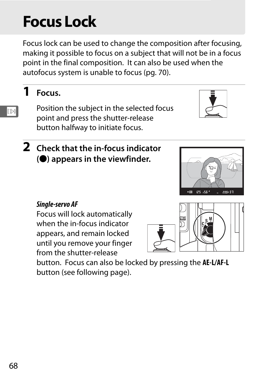 Focus lock | Nikon D300 User Manual | Page 94 / 452