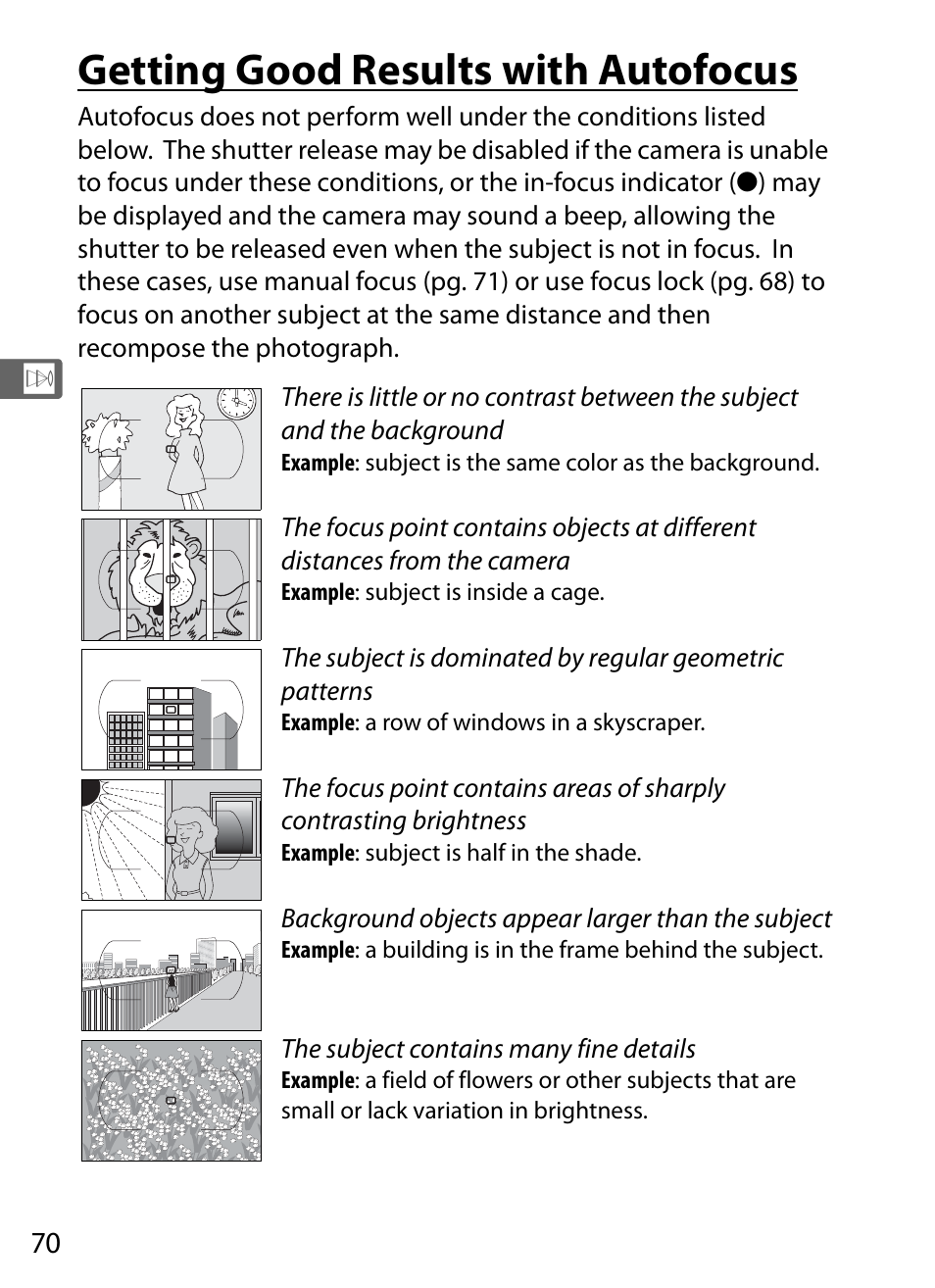 Getting good results with autofocus | Nikon D300 User Manual | Page 96 / 452