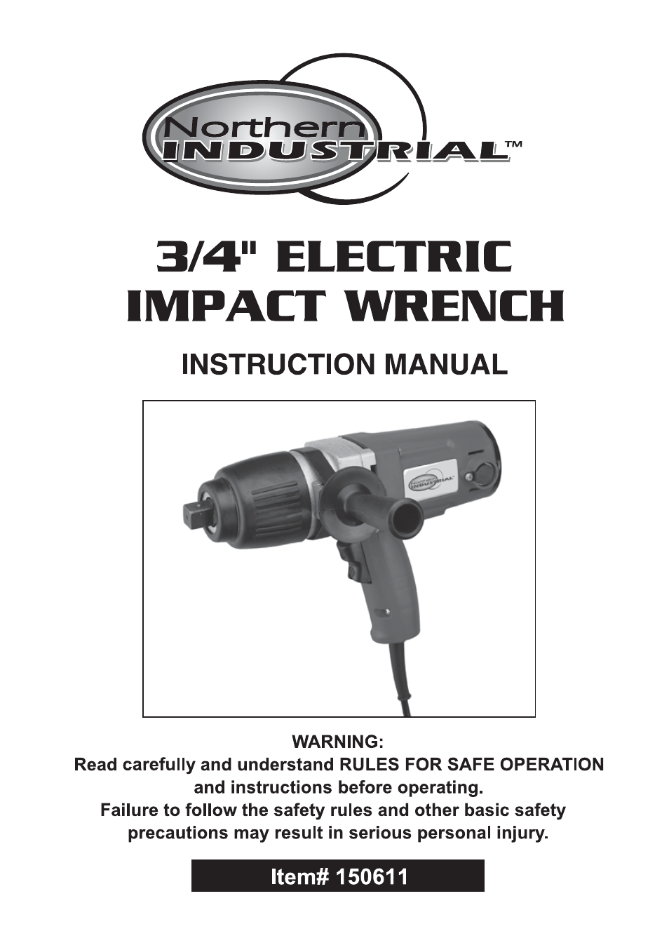 Northern Industrial Tools 150611 User Manual | 14 pages