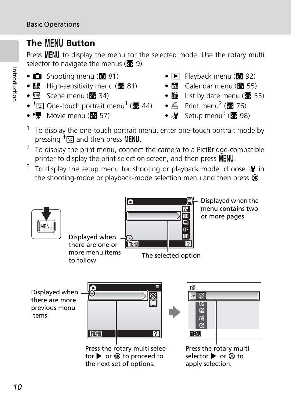 The button, The m button, C 10 | Nikon S500 User Manual | Page 22 / 147