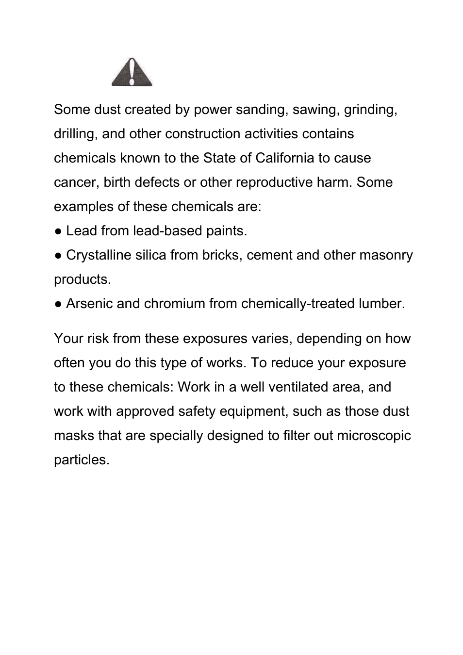 Warning | Northern Industrial Tools Item# 145765 User Manual | Page 16 / 16