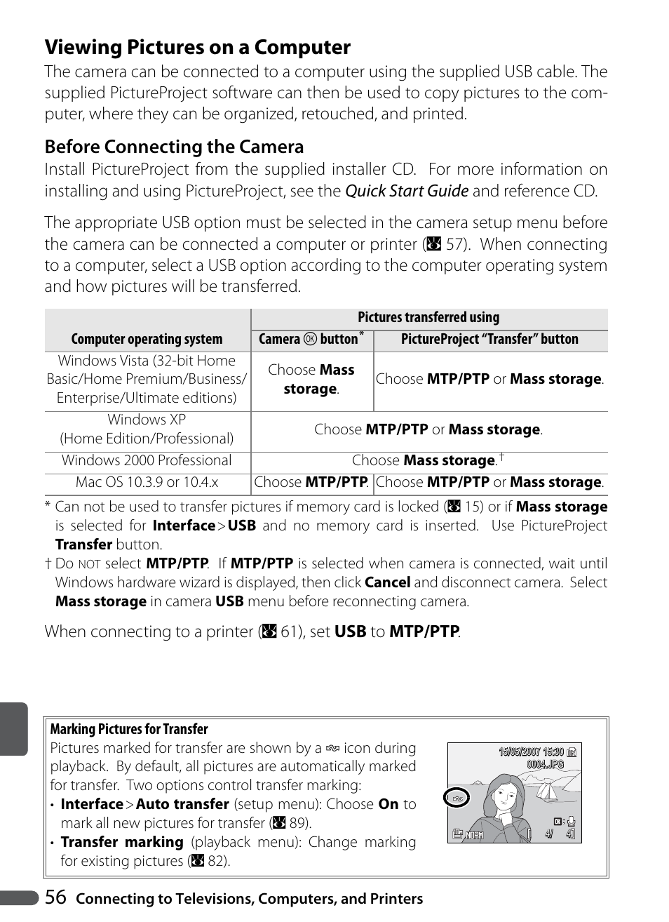 Viewing pictures on a computer, Before connecting the camera | Nikon P5000 User Manual | Page 68 / 127