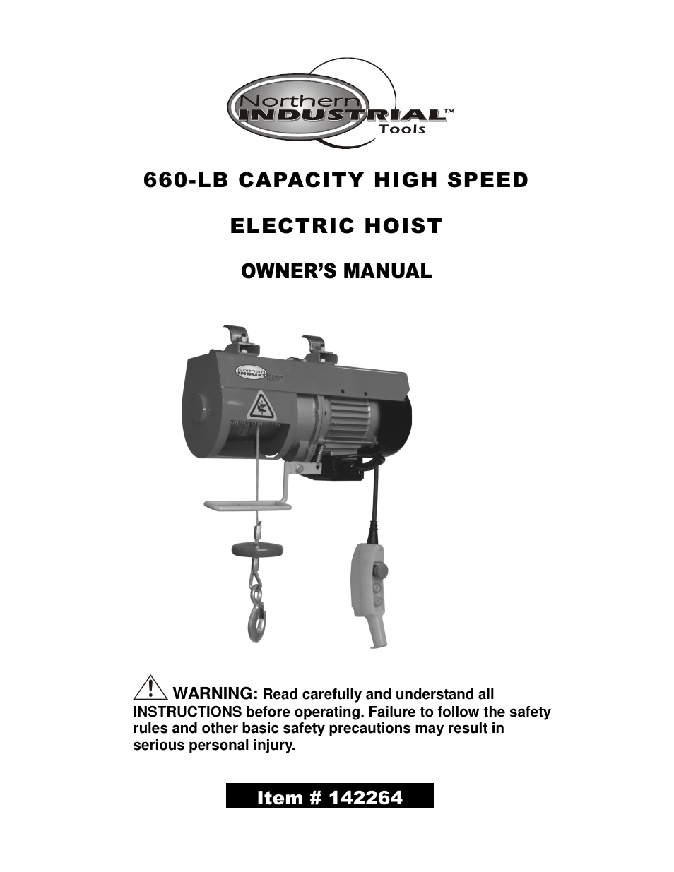 Northern Industrial Tools 142264 User Manual | 13 pages