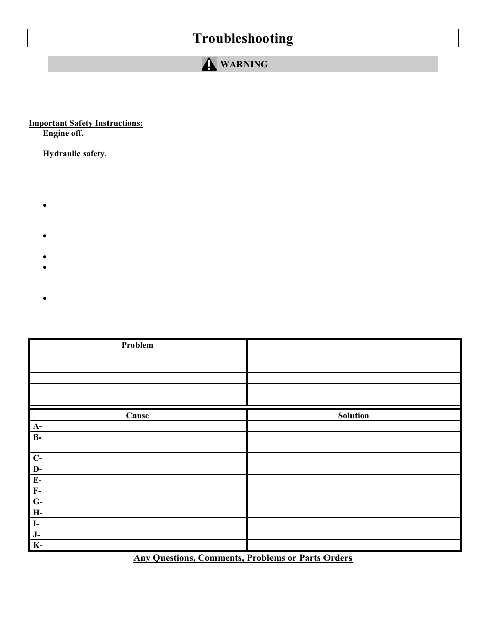 Troubleshooting | Northern Industrial Tools M1107C User Manual | Page 26 / 36