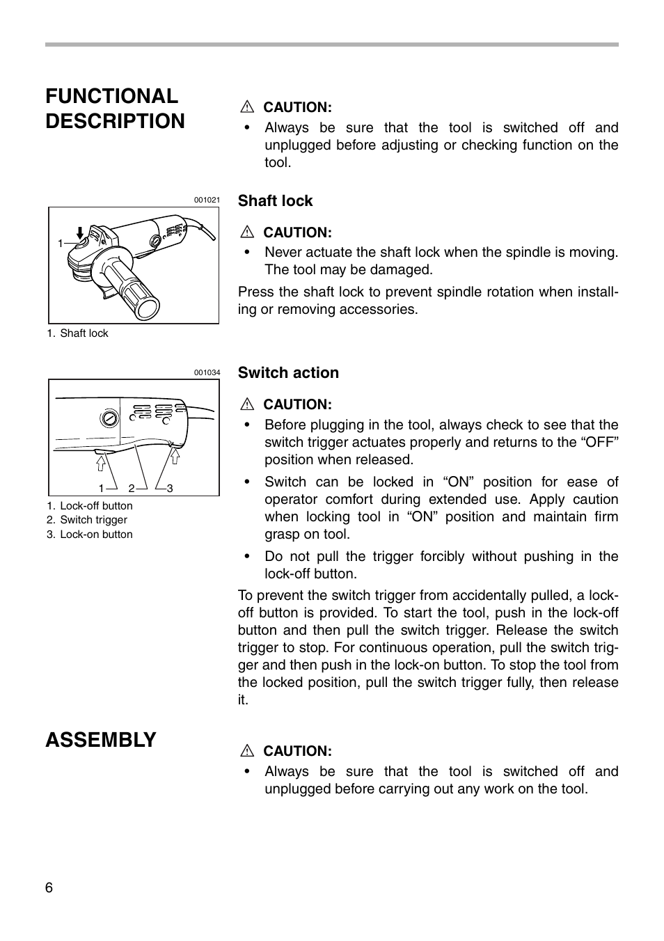 Functional description, Assembly | Northern Industrial Tools 9528PB User Manual | Page 6 / 16