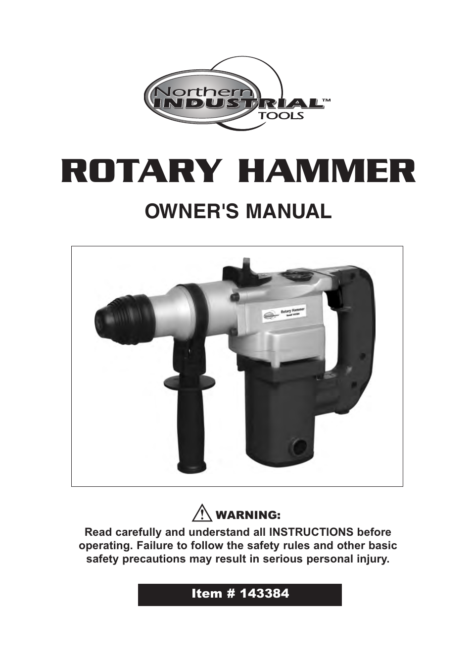 Northern Industrial Tools 143384 User Manual | 10 pages