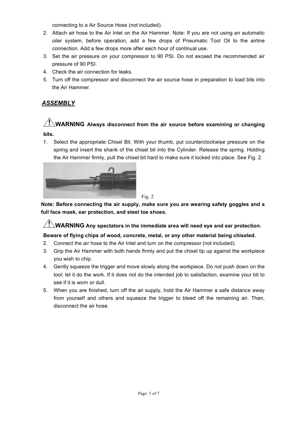 Northern Industrial Tools 120203 User Manual | Page 5 / 7