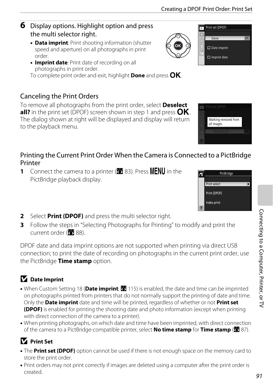 Canceling the print orders | Nikon D60 User Manual | Page 103 / 204