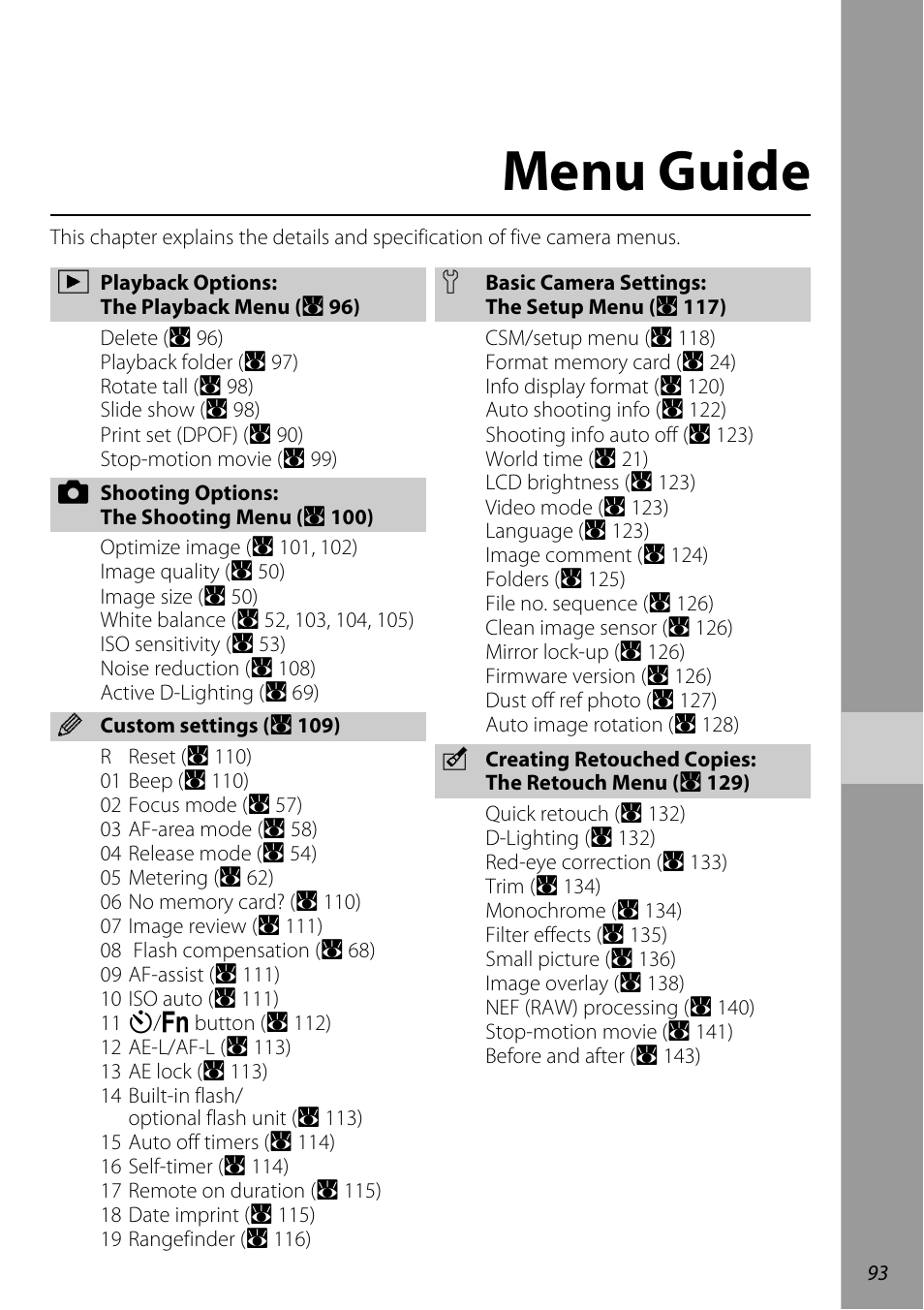 Menu guide | Nikon D60 User Manual | Page 105 / 204