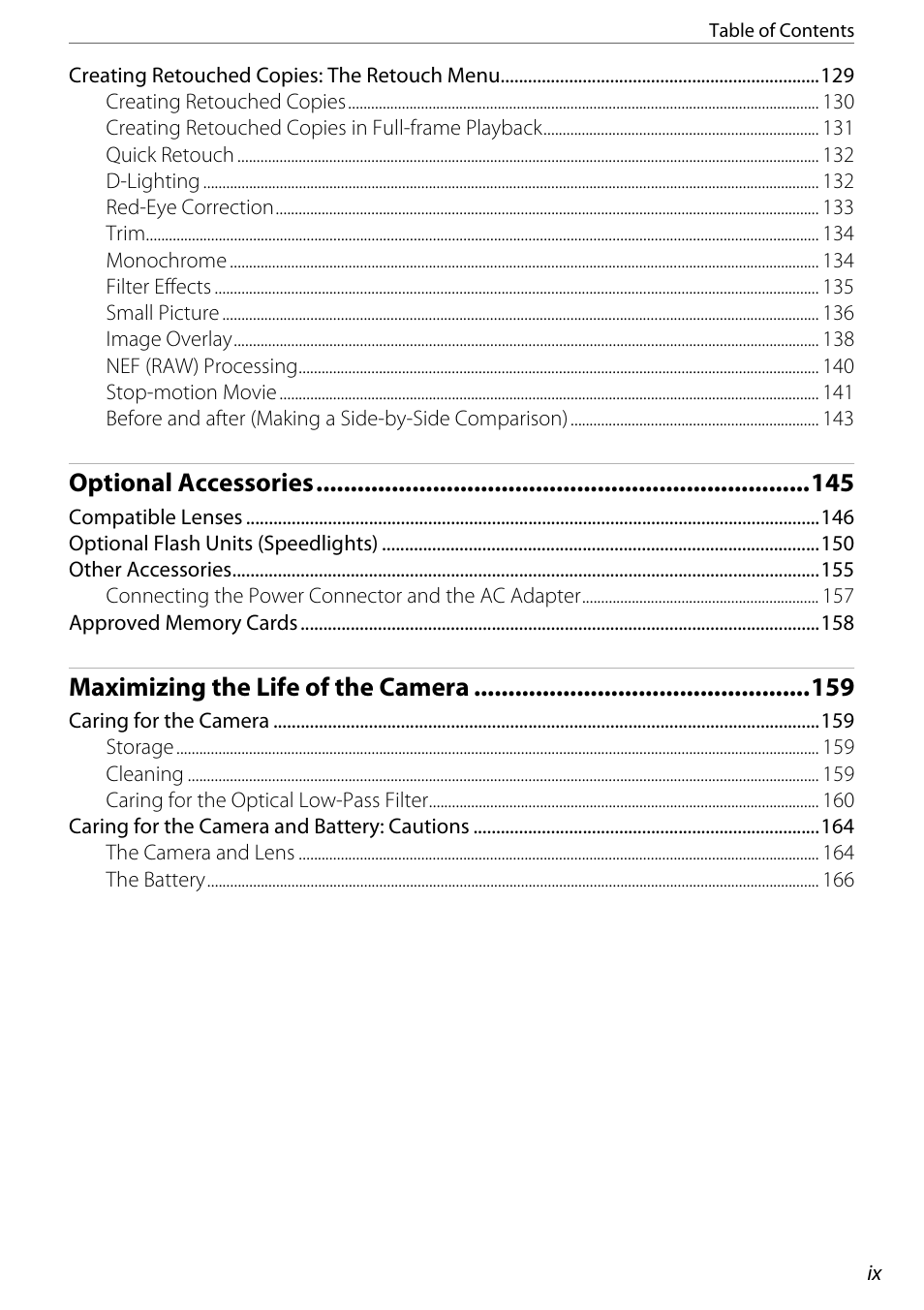 Optional accessories, Maximizing the life of the camera | Nikon D60 User Manual | Page 11 / 204