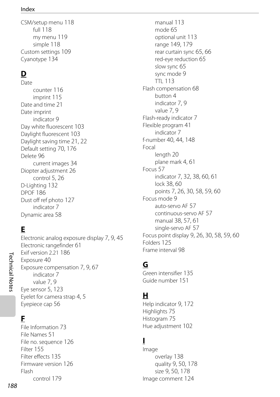 Nikon D60 User Manual | Page 200 / 204