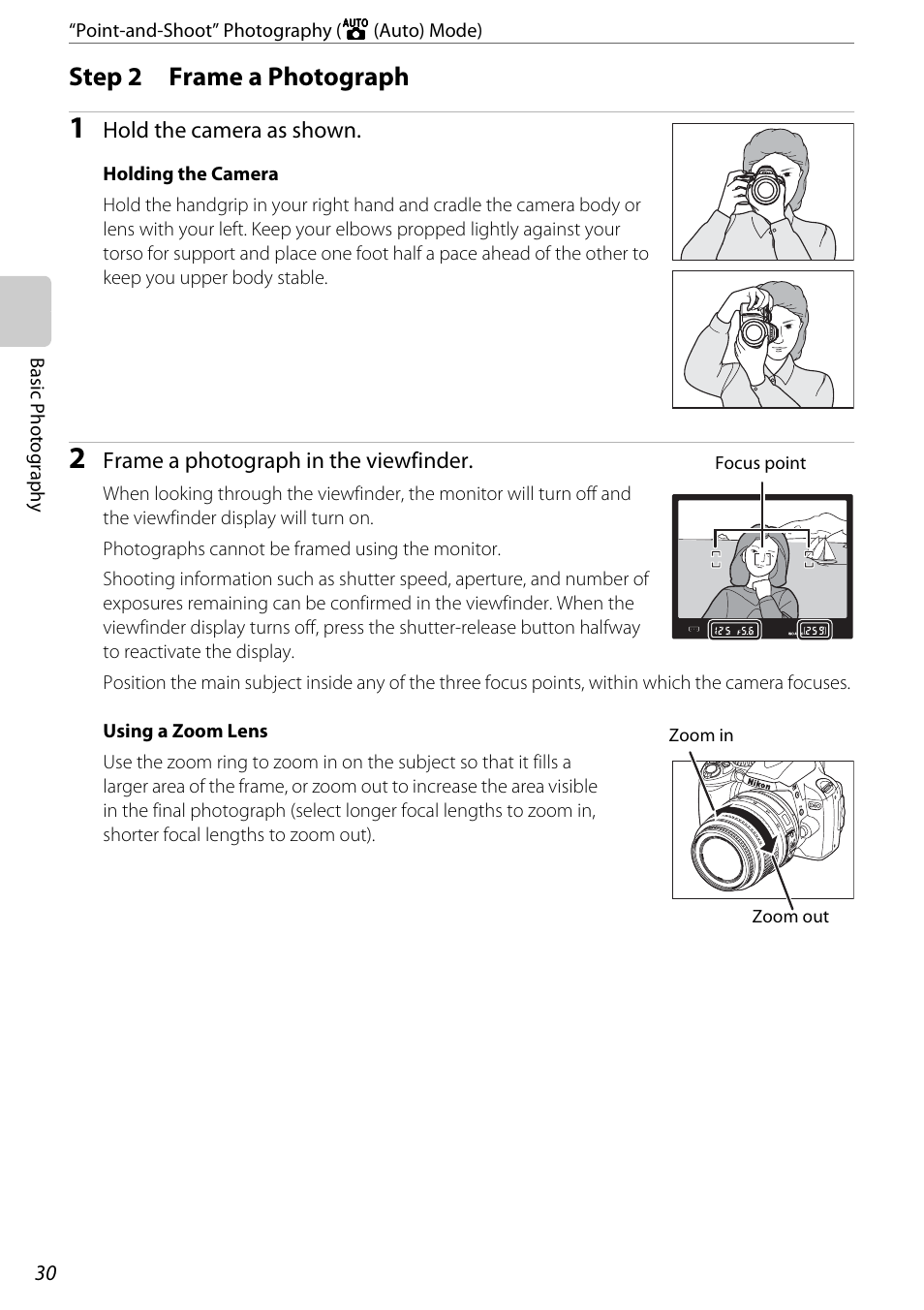 Step 2 frame a photograph, Step 2, Frame a photograph | Nikon D60 User Manual | Page 42 / 204