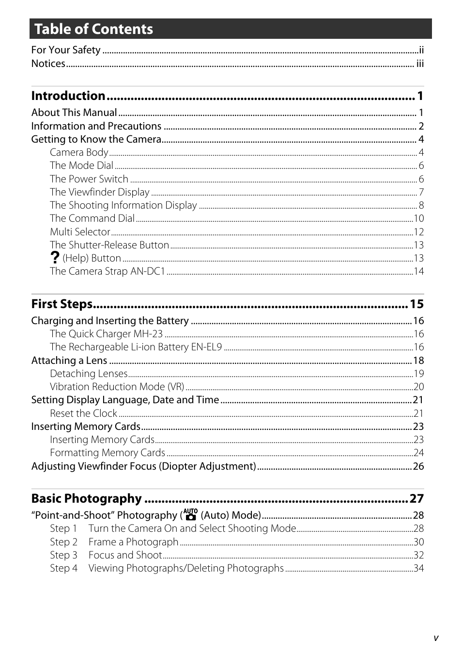 Nikon D60 User Manual | Page 7 / 204