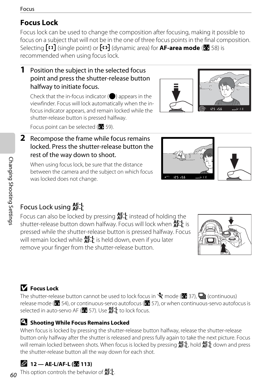 Focus lock | Nikon D60 User Manual | Page 72 / 204