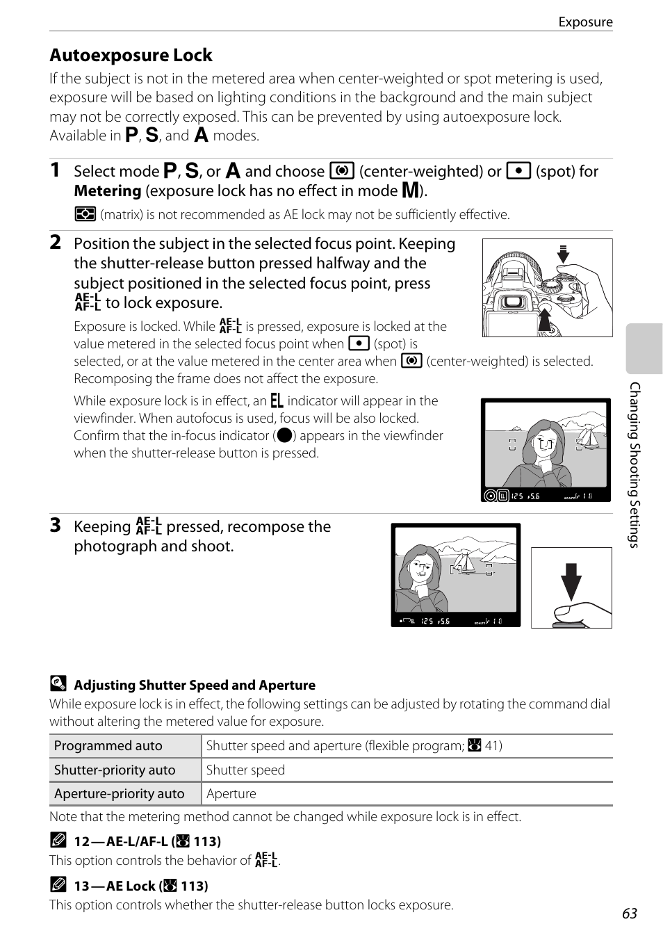 Autoexposure lock | Nikon D60 User Manual | Page 75 / 204