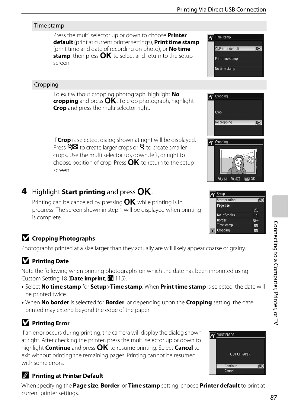 Highlight start printing and press q | Nikon D60 User Manual | Page 99 / 204